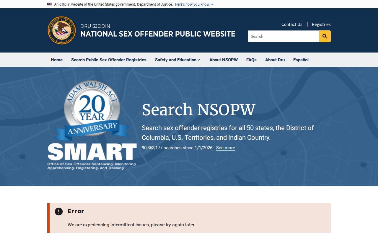 NSOPW cross-state search for Cambria County sex offender records