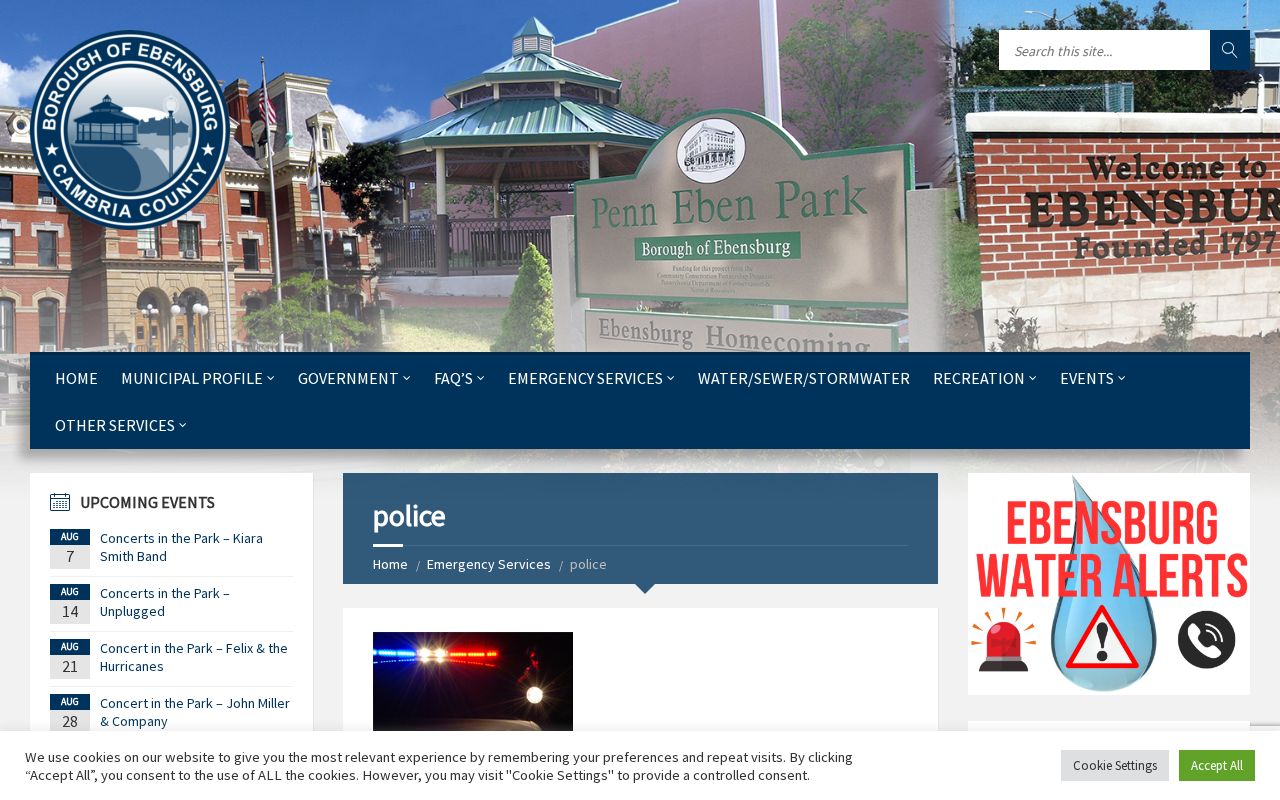 Official Ebensburg Borough Police page
